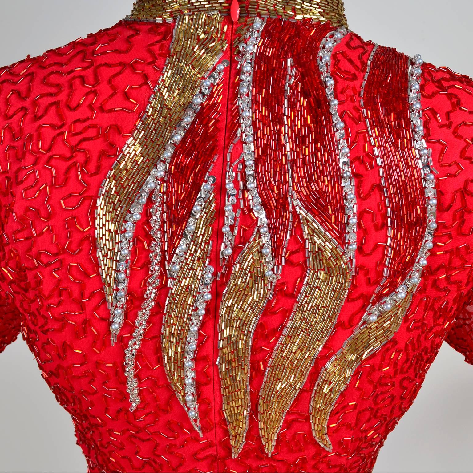 bob mackie flame dress