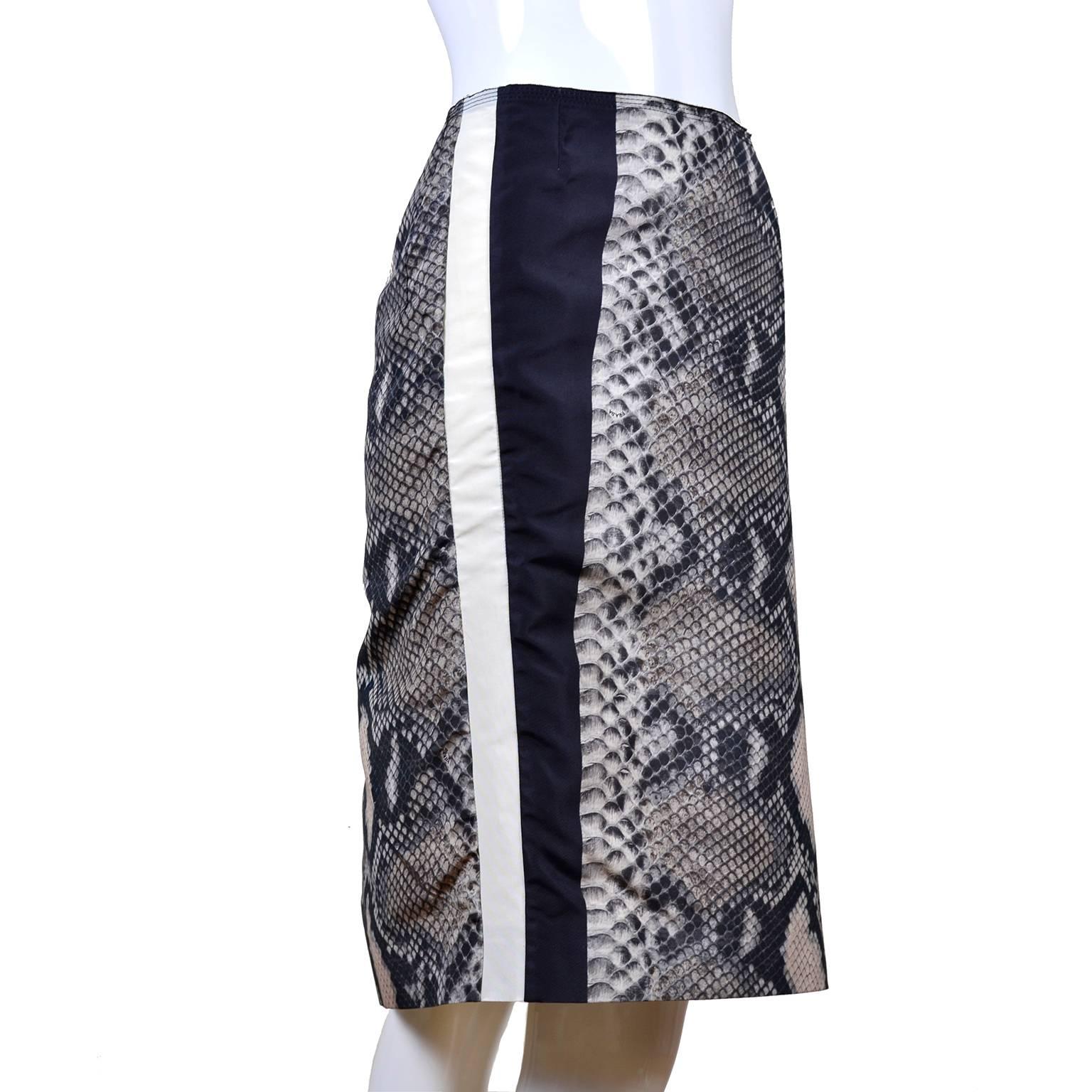 snakeskin silk skirt