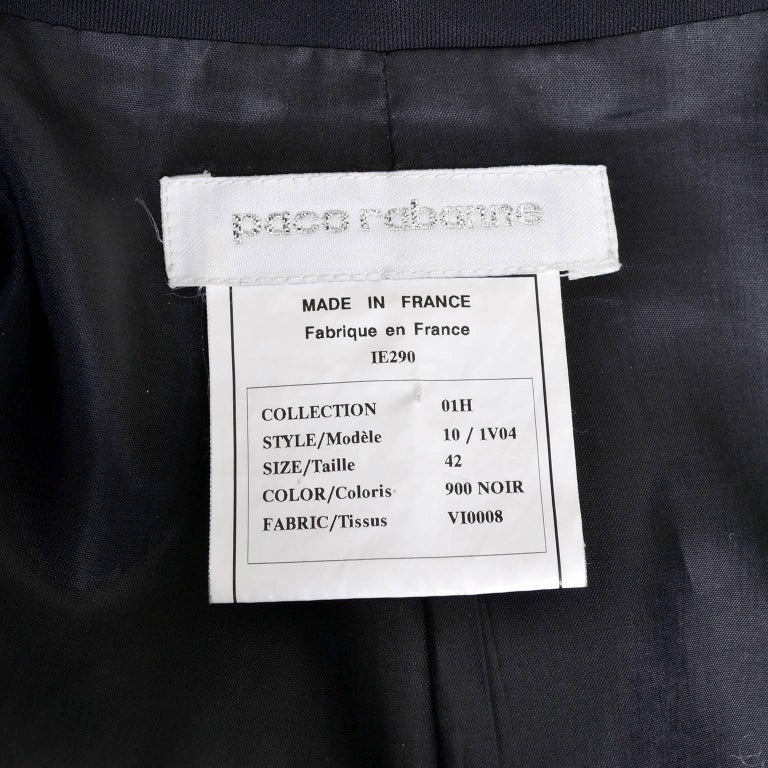 Paco Rabanne Black Zip Front Jacket  For Sale 6