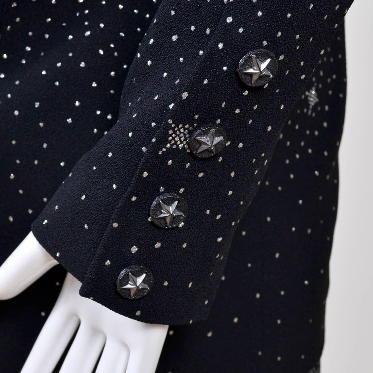 Christian Lacroix Black Jacket and Pants Evening Suit With Silver