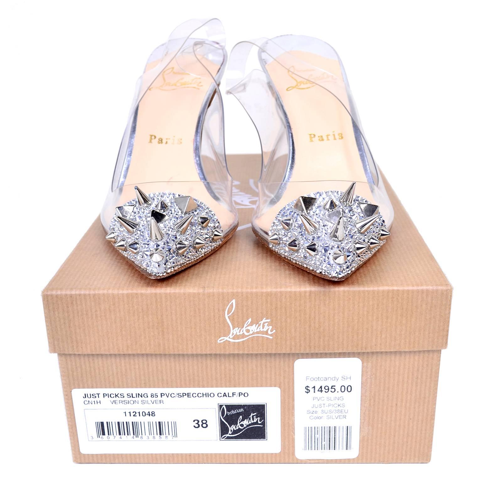 silver louboutin heels