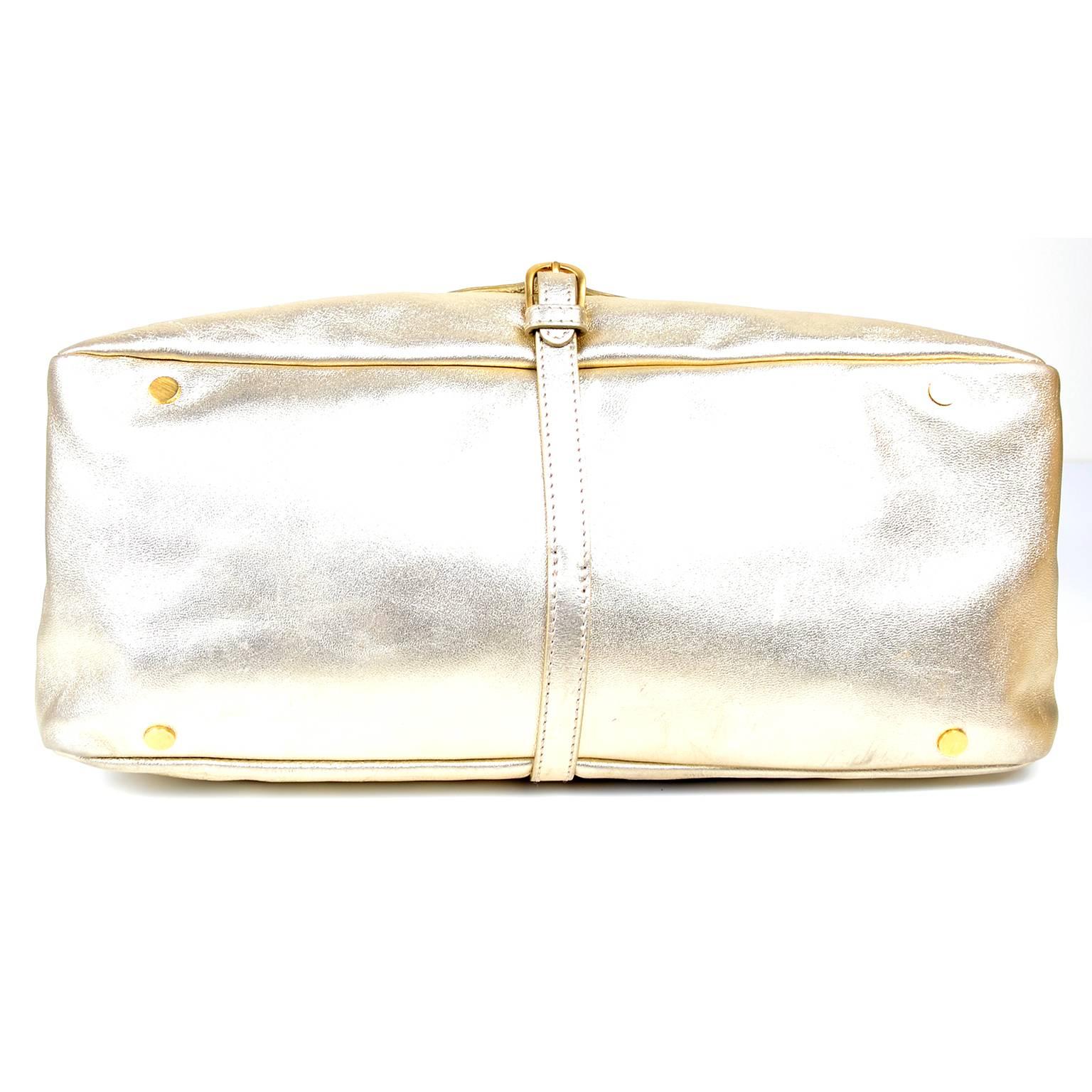 Jimmy Choo Vintage Bag Gold Leather Hobo Bag Handbag  In Excellent Condition In Portland, OR