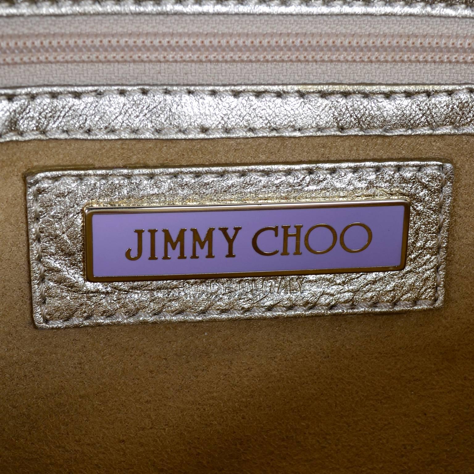 Jimmy Choo Vintage Bag Gold Leather Hobo Bag Handbag  2
