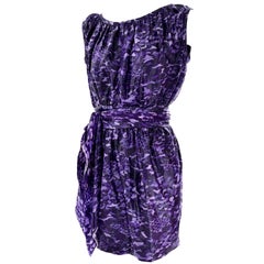 Marc Jacobs Dress in a Purple and Black Metallic Leopard Print Silk Size 4