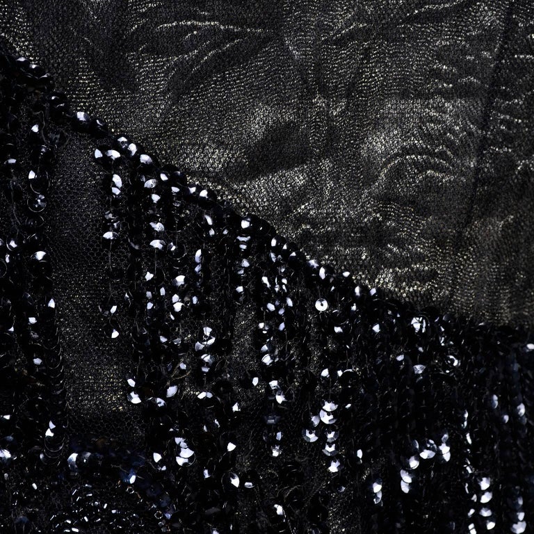 1920s Black Sequins Flapper Dress