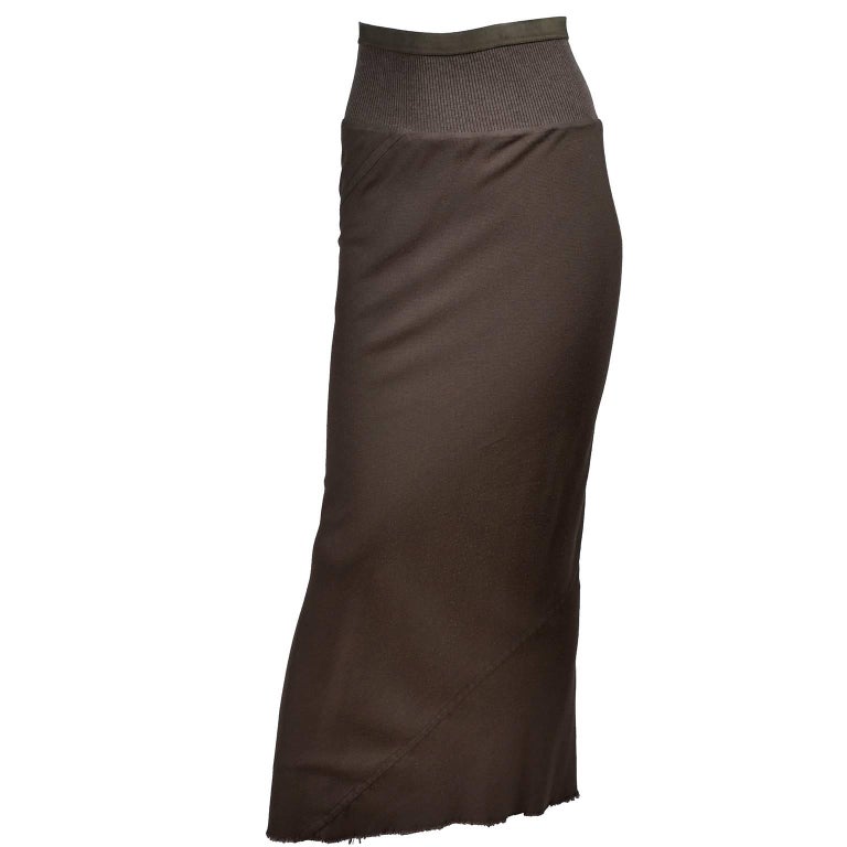 Rick Owens Distressed Brown Wool Skirt W/Fishtail Hem F/W 2008 Stag ...