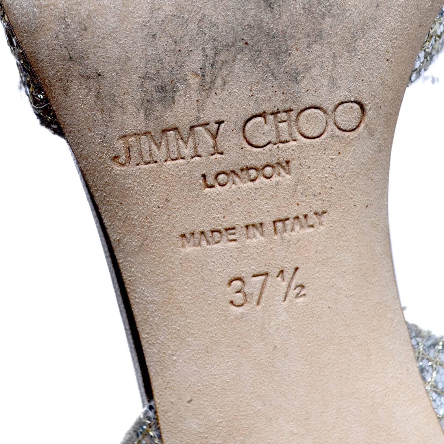 Jimmy Choo Shoes D'Orsay Pumps in Glitter Champagne Size 37.5 W/ Box ...