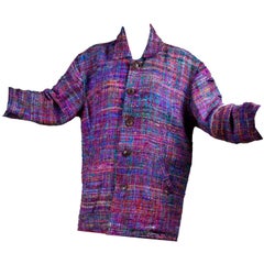 1980s Vintage Jacket in Multi Colored Silk Tweed
