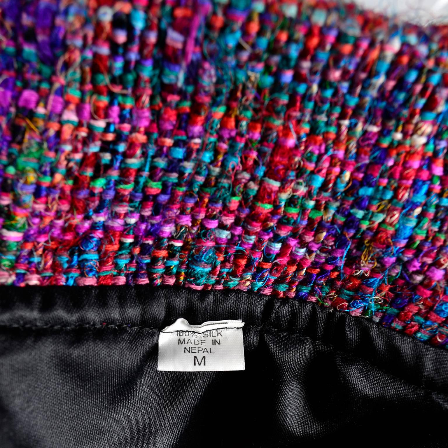 1980s Vintage Jacket in Multi Colored Silk Tweed  1