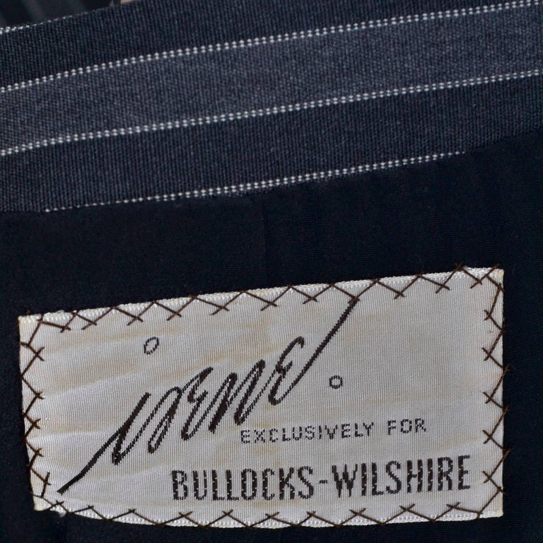 1960s Vintage Irene Lentz Suit from Bullocks Wilshire in Gray and Black ...