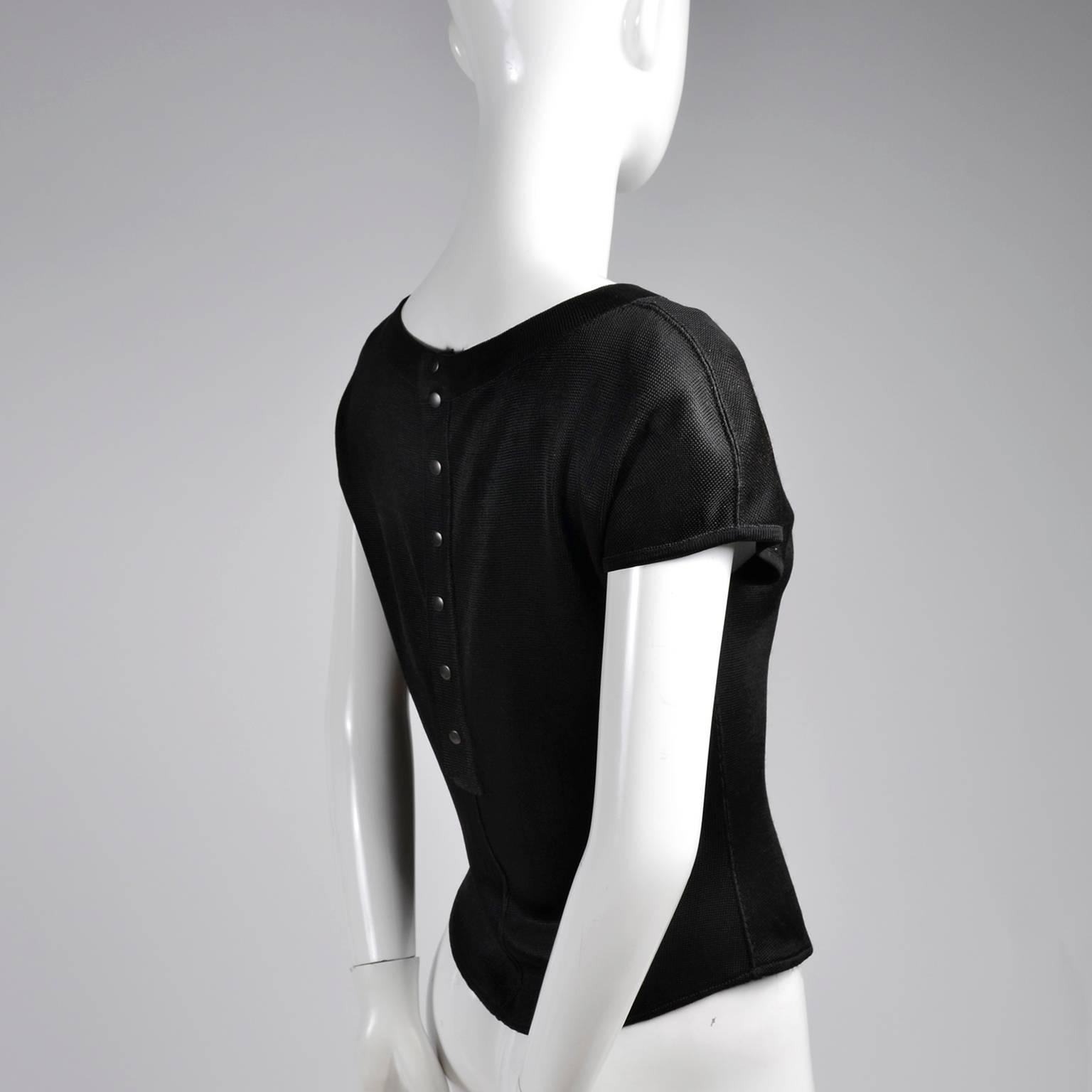Vintage Black Alaia Vintage Top With Cap Sleeves In Excellent Condition In Portland, OR