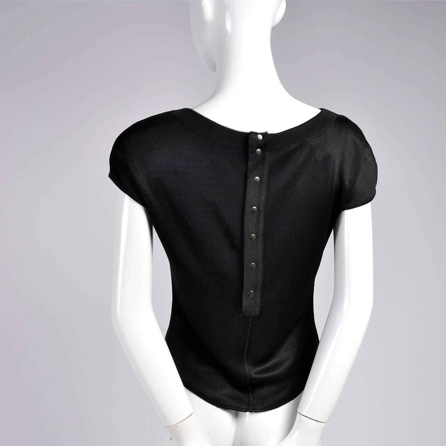 Women's Vintage Black Alaia Vintage Top With Cap Sleeves