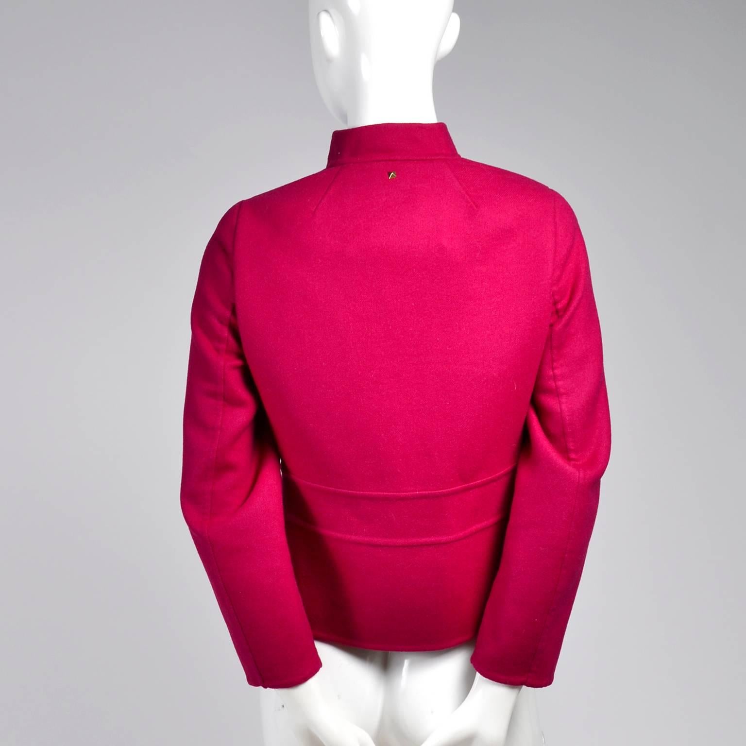 Women's Valentino Jacket L'Amour Raspberry Red Size 4 Small For Sale