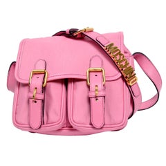 Moschino Redwall Vintage Pink Handbag School Buckle Satchel Style Bag