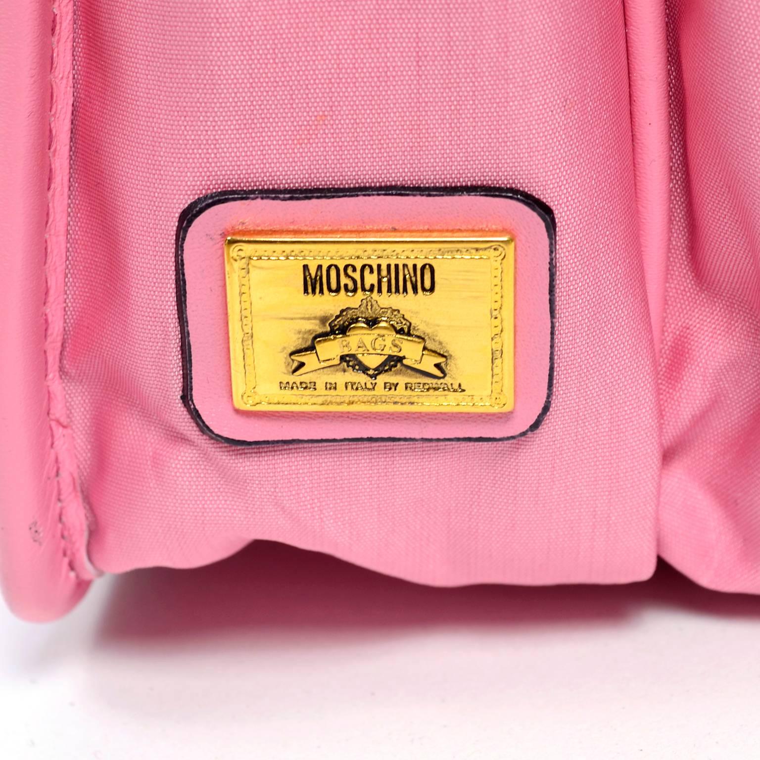 Moschino Redwall Vintage Rosa Handtasche Schulschnalle Satchel Stil Tasche (Pink)