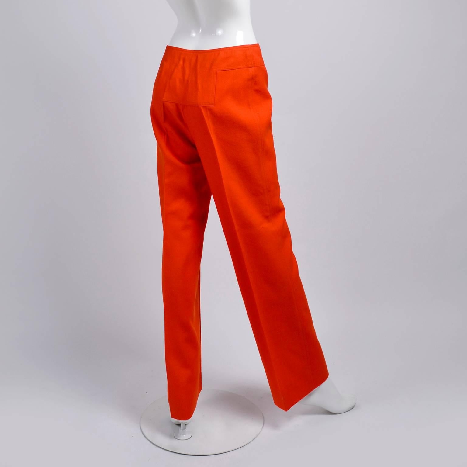 high waisted orange pants