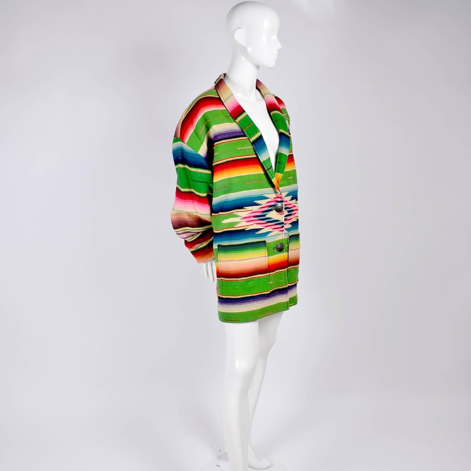 1990 Cher Owned Mermaids Vintage Southwestern Coat by Chris O'Connell W Photo In Excellent Condition In Portland, OR