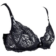 Cher Owned Black Underwire Lace Bra W Photograph of Cher in it  From Collector