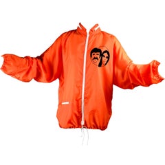 Original 1971 Sonny & Cher Comedy Hour TV Show Retro Crew Jacket Orange Nylon