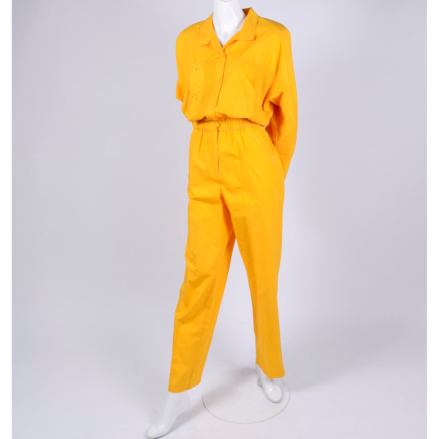 yellow cotton jumpsuit