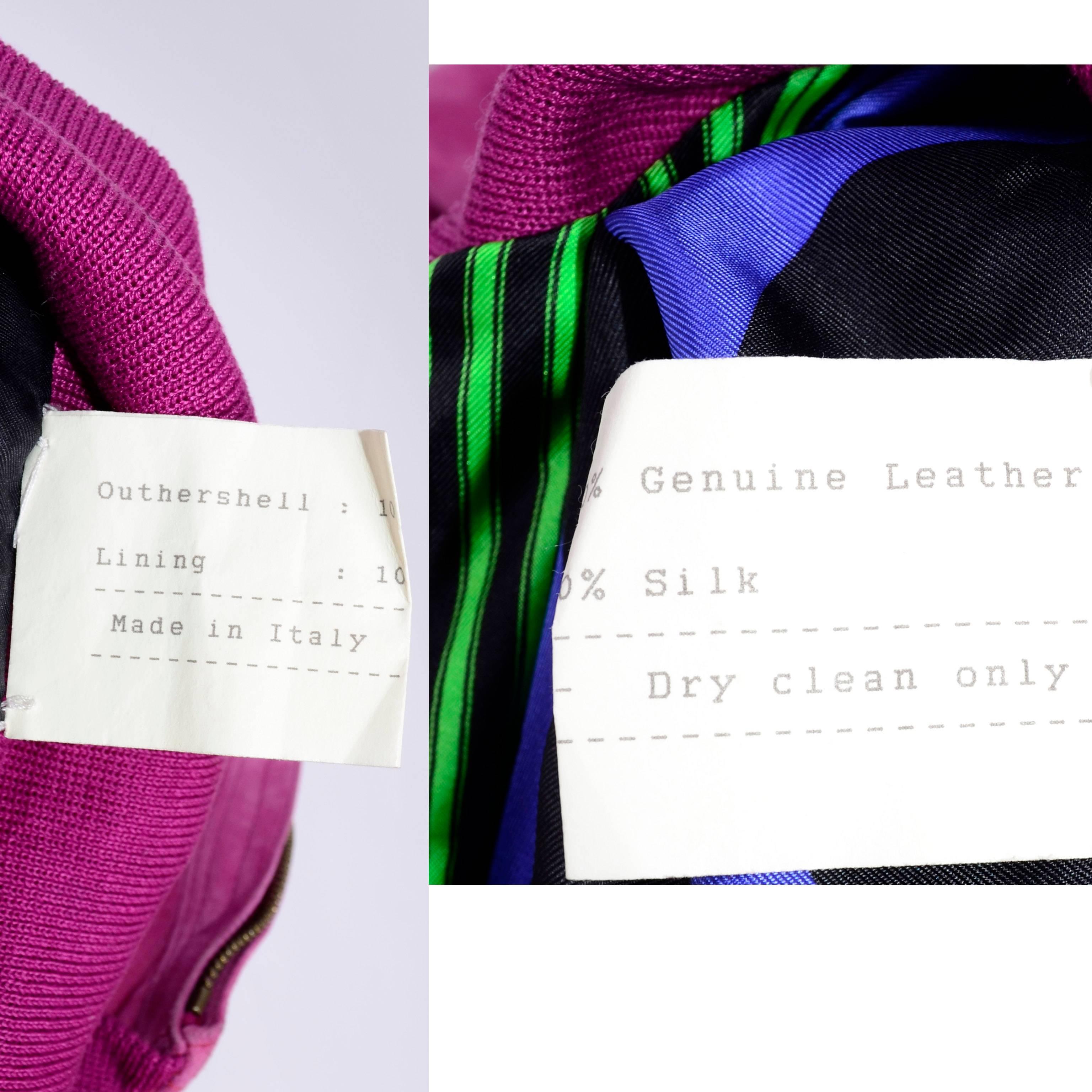Gianni Versace Pink Suede and Reversible Silk Novelty Print Jacket, 1980s 10