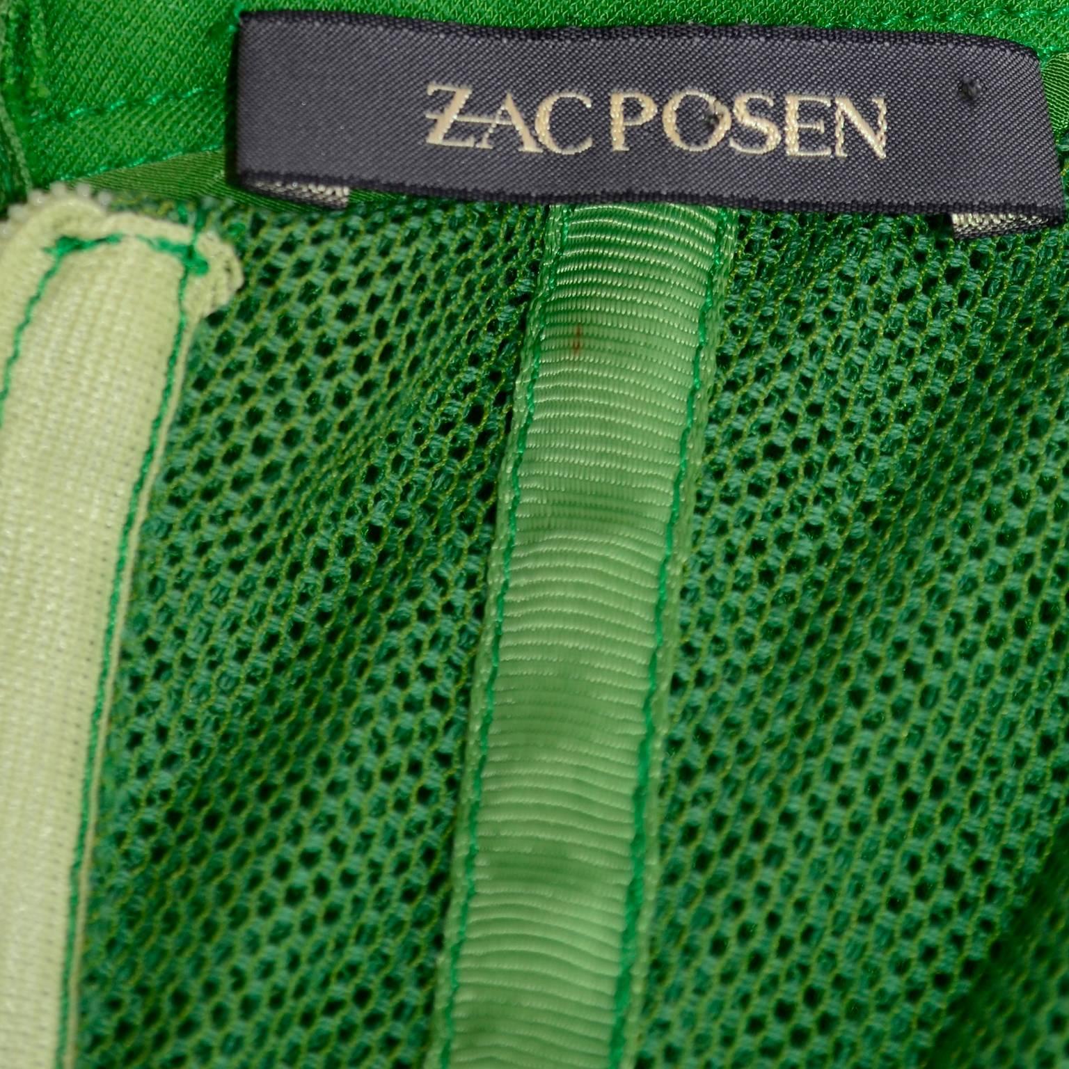 Zac Posen Strapless Dress in Green W Sweetheart Bodice Hourglass Shape & Corset 2