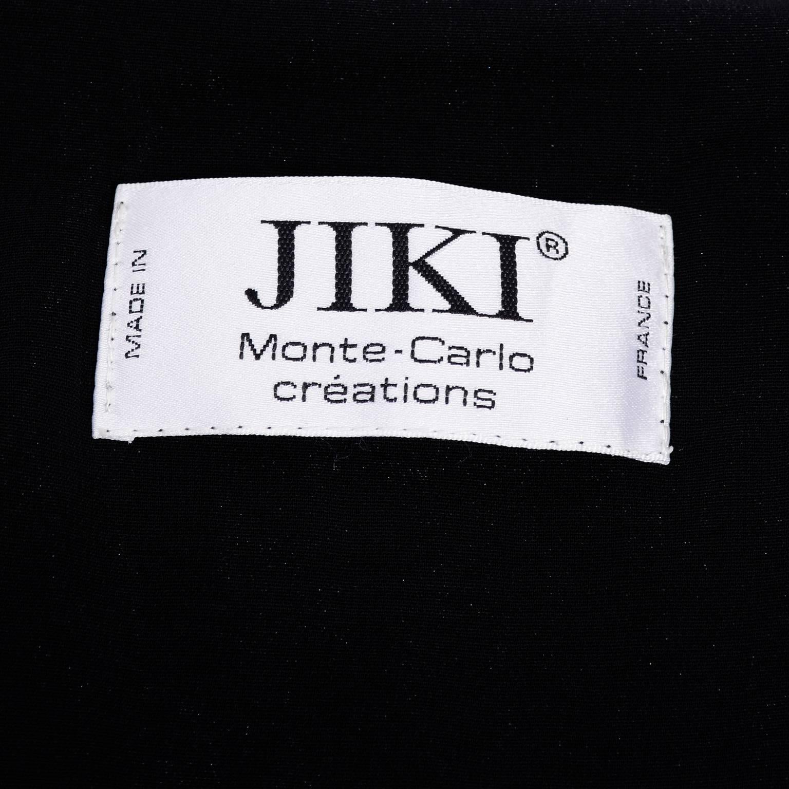 Jiki Monte Carlo Dress Long Black Evening Gown W Rhinestones and Metal Mesh 6 4