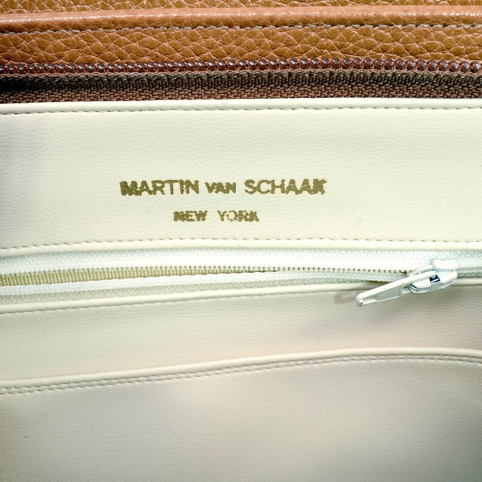 Martin Van Schaak Handbag Custom Made Pebbled Leather Bag W Horse Head 1