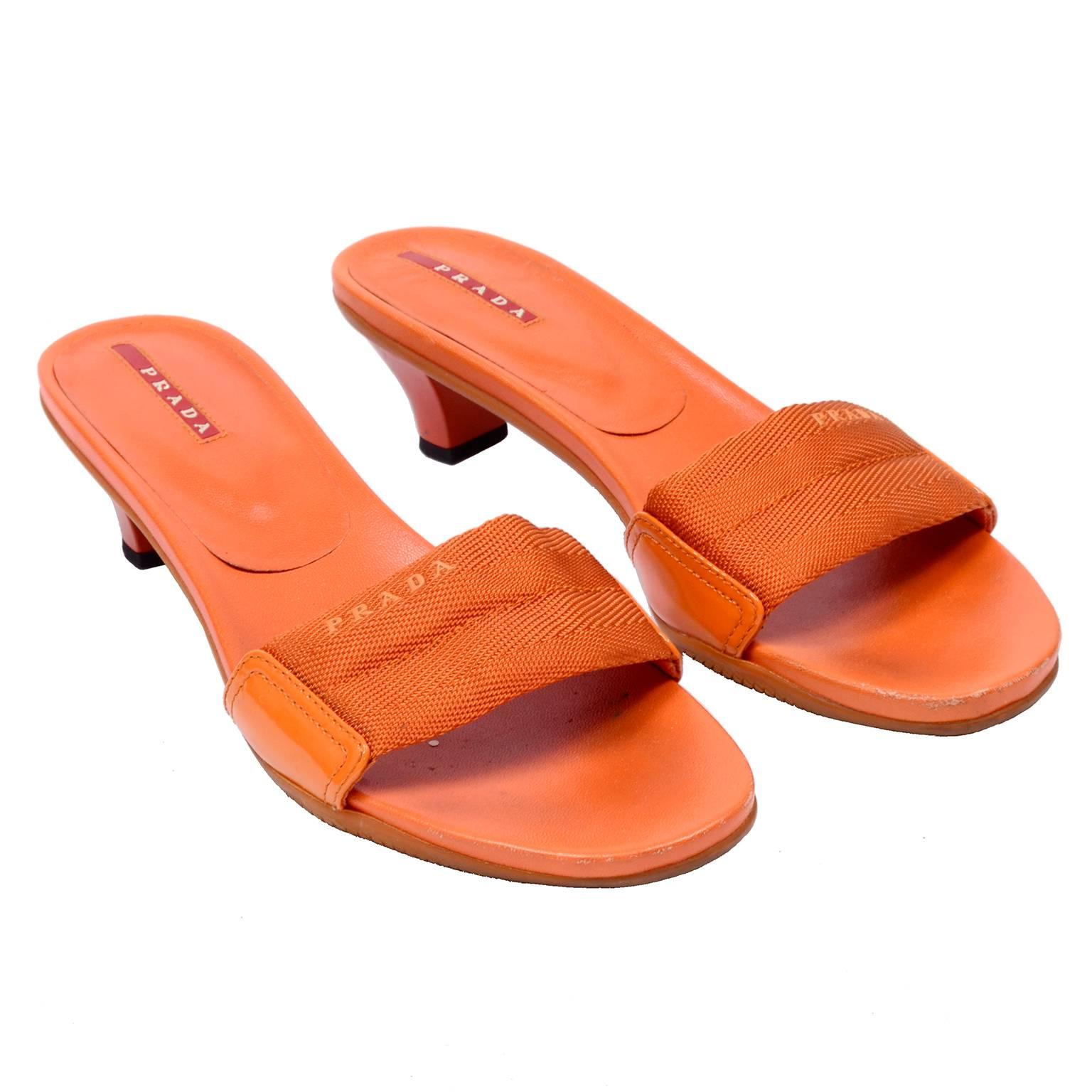 orange prada sandals