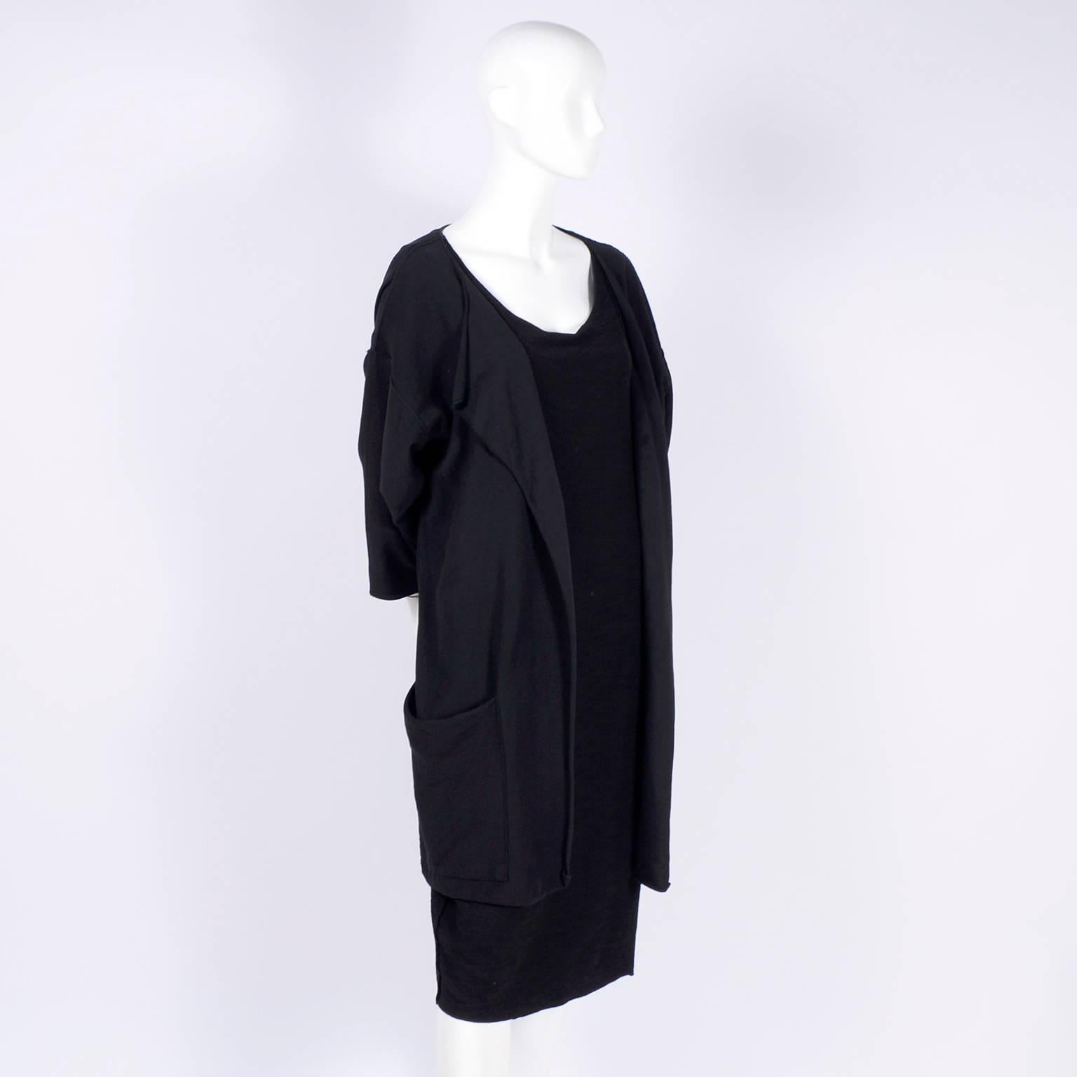 1980s Michele Lamy Avant Garde Vintage Dress w/ Open sides & Jacket in Black 10