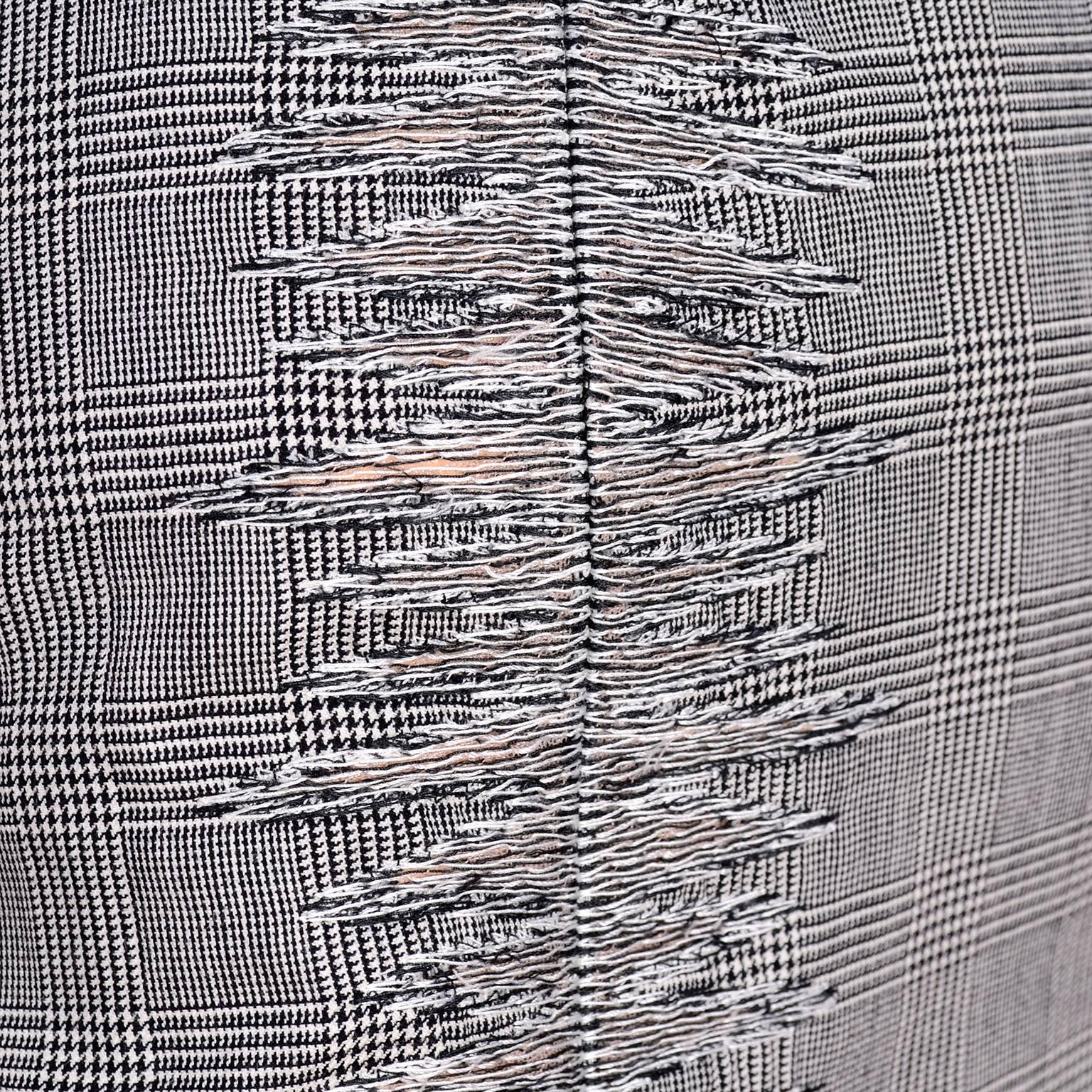 Women's Versace Strapless Runway Dress in Houndstooth Plaid, Spring 1998