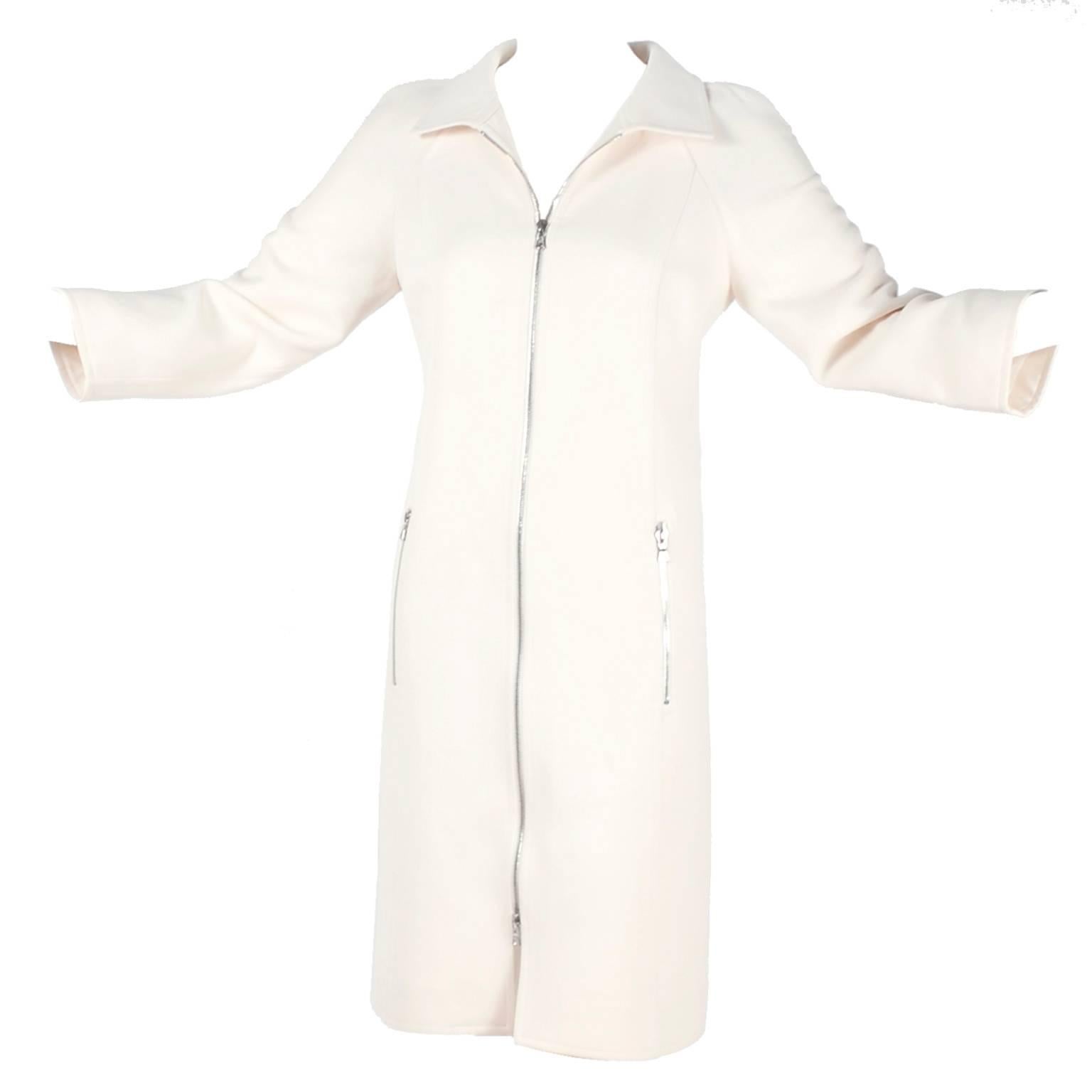 Rare 1930 Ermine Winter White Luxurious Fur Jacket Coat w/ Tail Collar