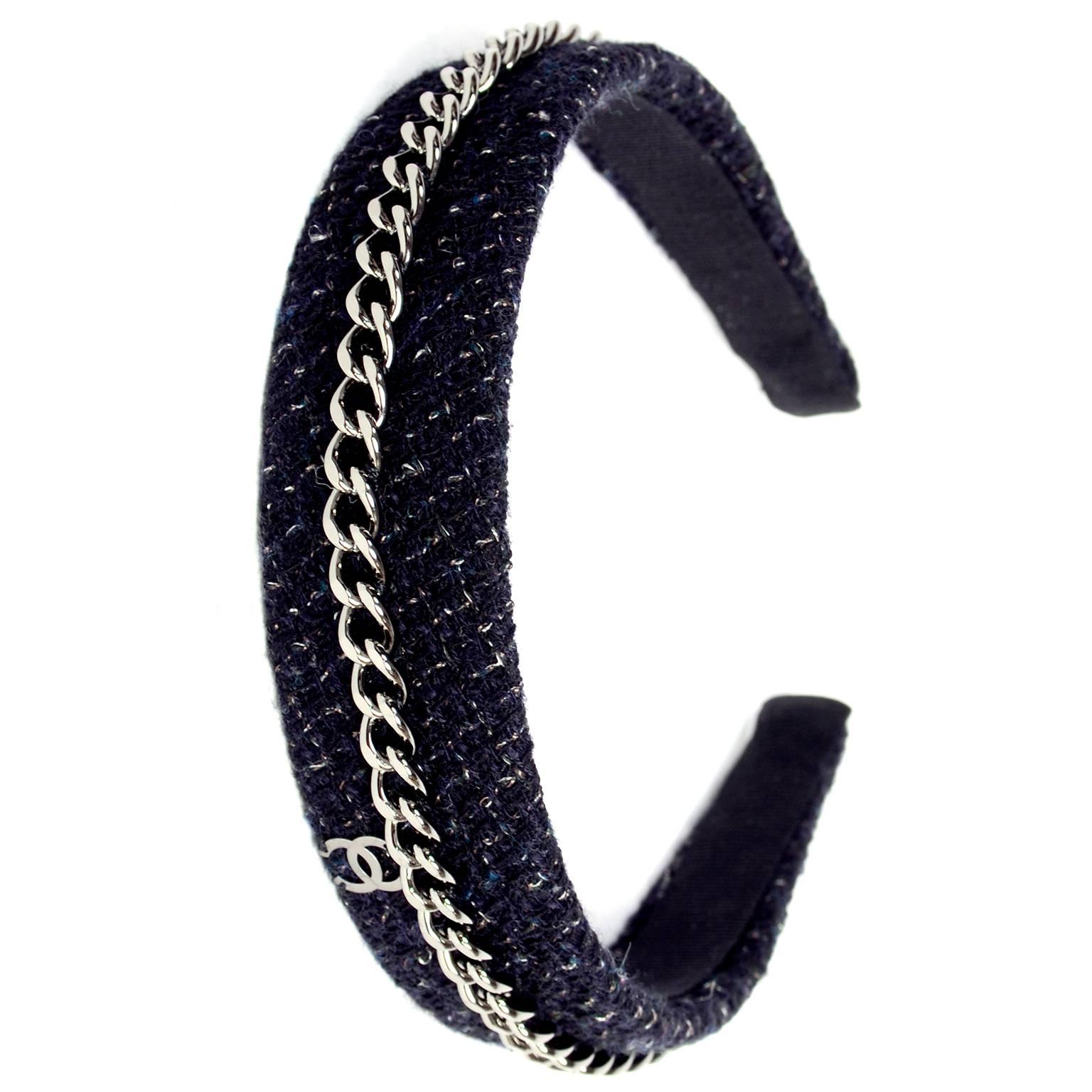 chanel tweed headband