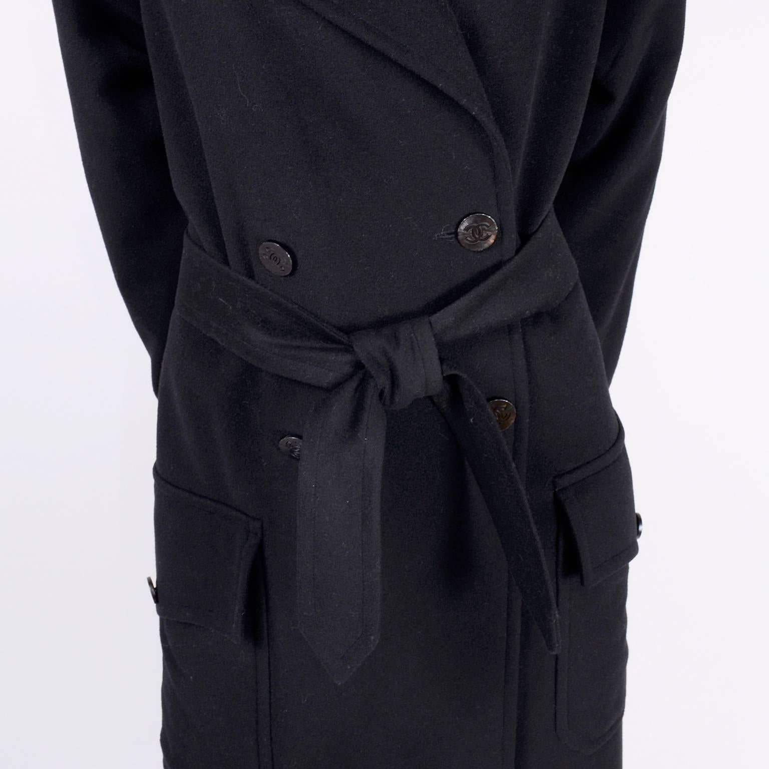 Chanel Wool and Cashmere Coat with CC Monogram Buttons, 1998 For Sale 2