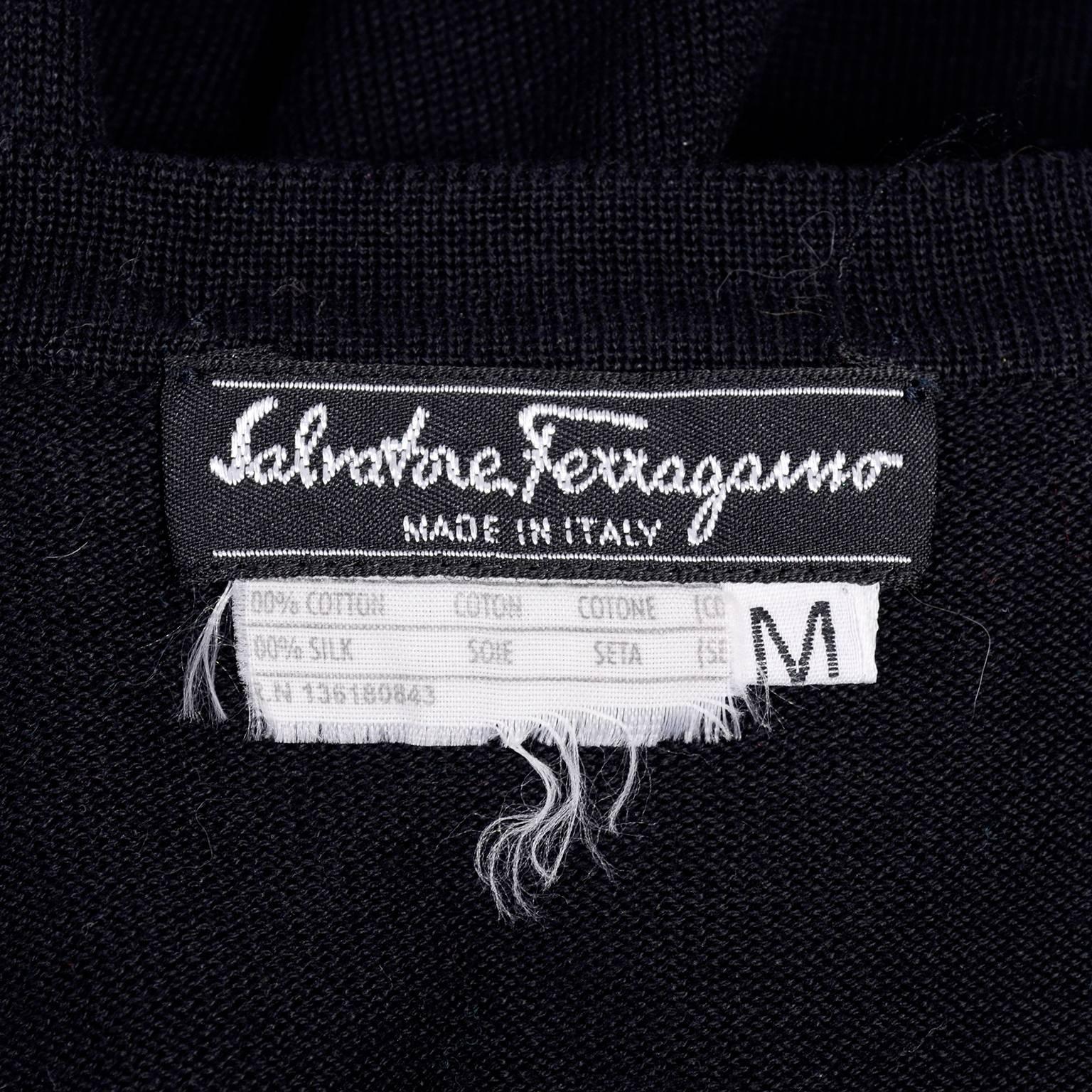 Salvatore Ferragamo Vintage Cardigan Sweater With Animal Print Silk Scarf Print  3