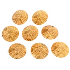 Riesige Chanel Gold Metallknöpfe Twisted Rope Design Satz von 8 nummeriert 5025