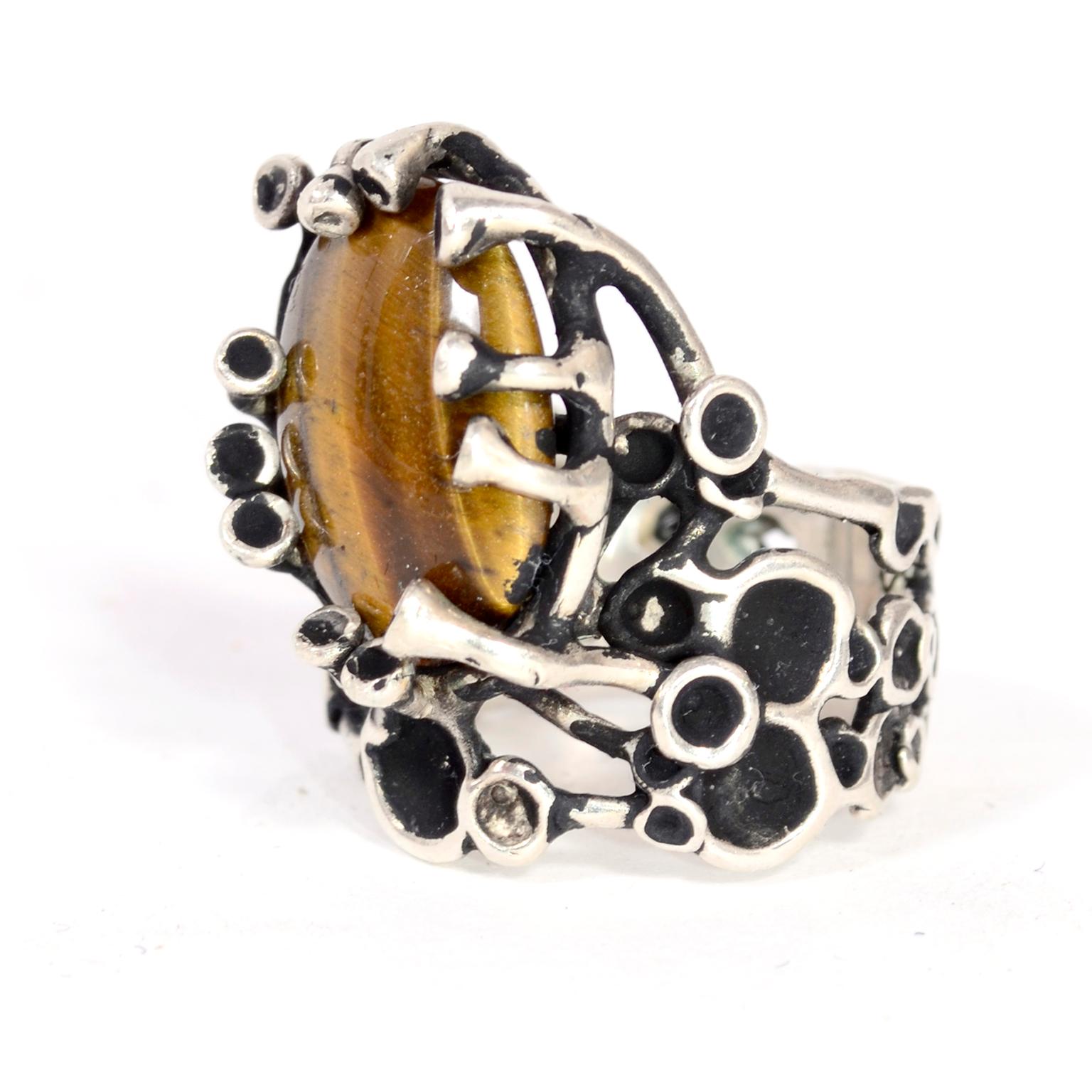 brutalist silver ring