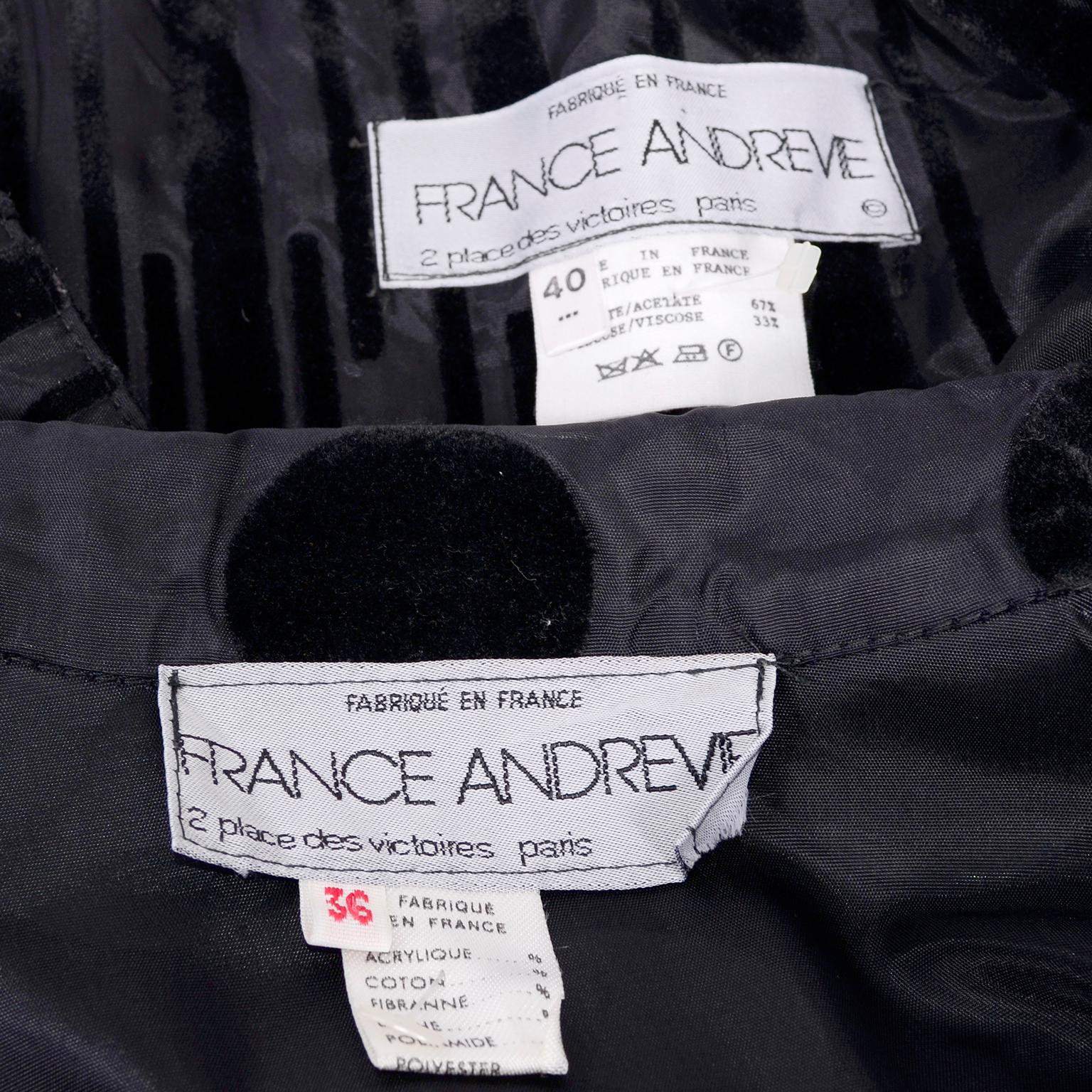 France Andrevie - Top en soie à pois et rayures et robe à jupe enveloppante:: 1982 11
