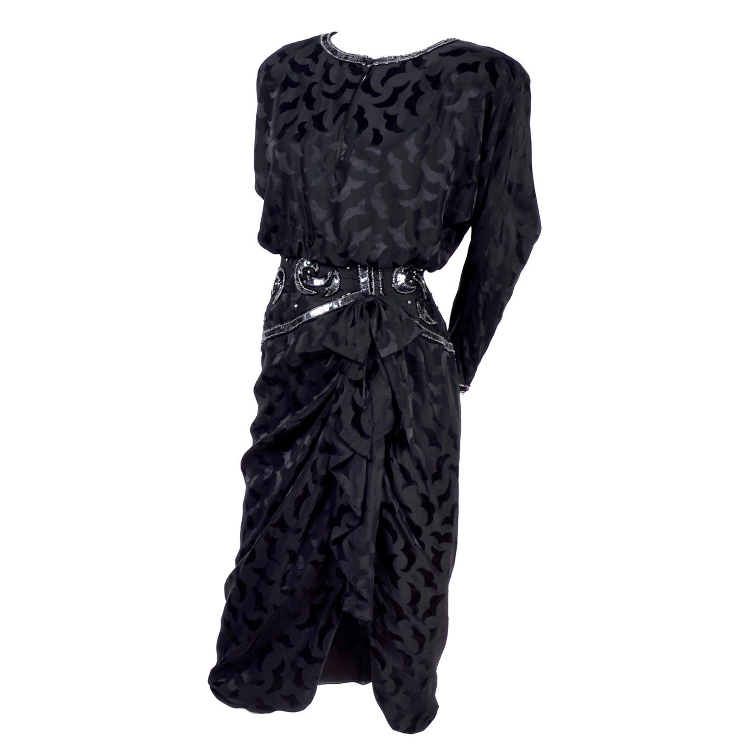Size 8 Vintage 1990/'s A.J Bari Black Cocktail Dress