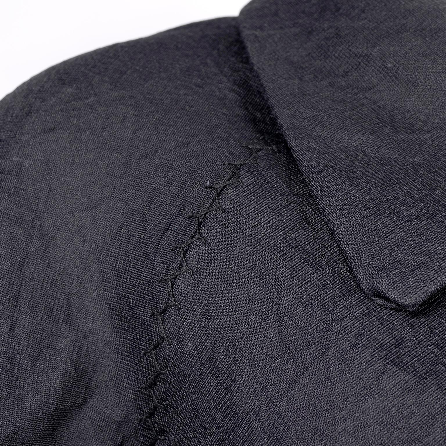 Alber Elbaz 2006 Lanvin Jacket / Top in Black Silk w/ Blouson Sleeves In Excellent Condition In Portland, OR
