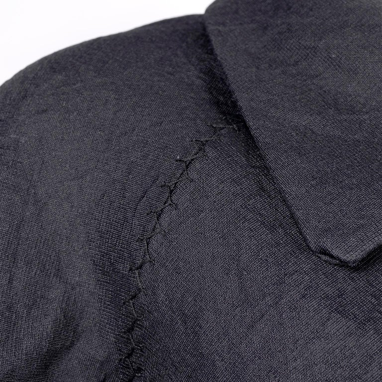 Alber Elbaz 2006 Lanvin Jacket / Top in Black Silk w/ Blouson Sleeves ...