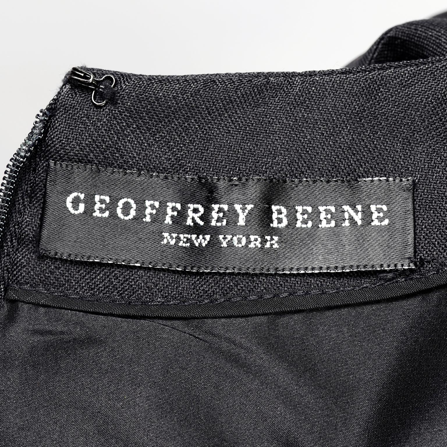 Vintage Black Geoffrey Beene Dress W/ Detailed Origami Folds & Styling 6