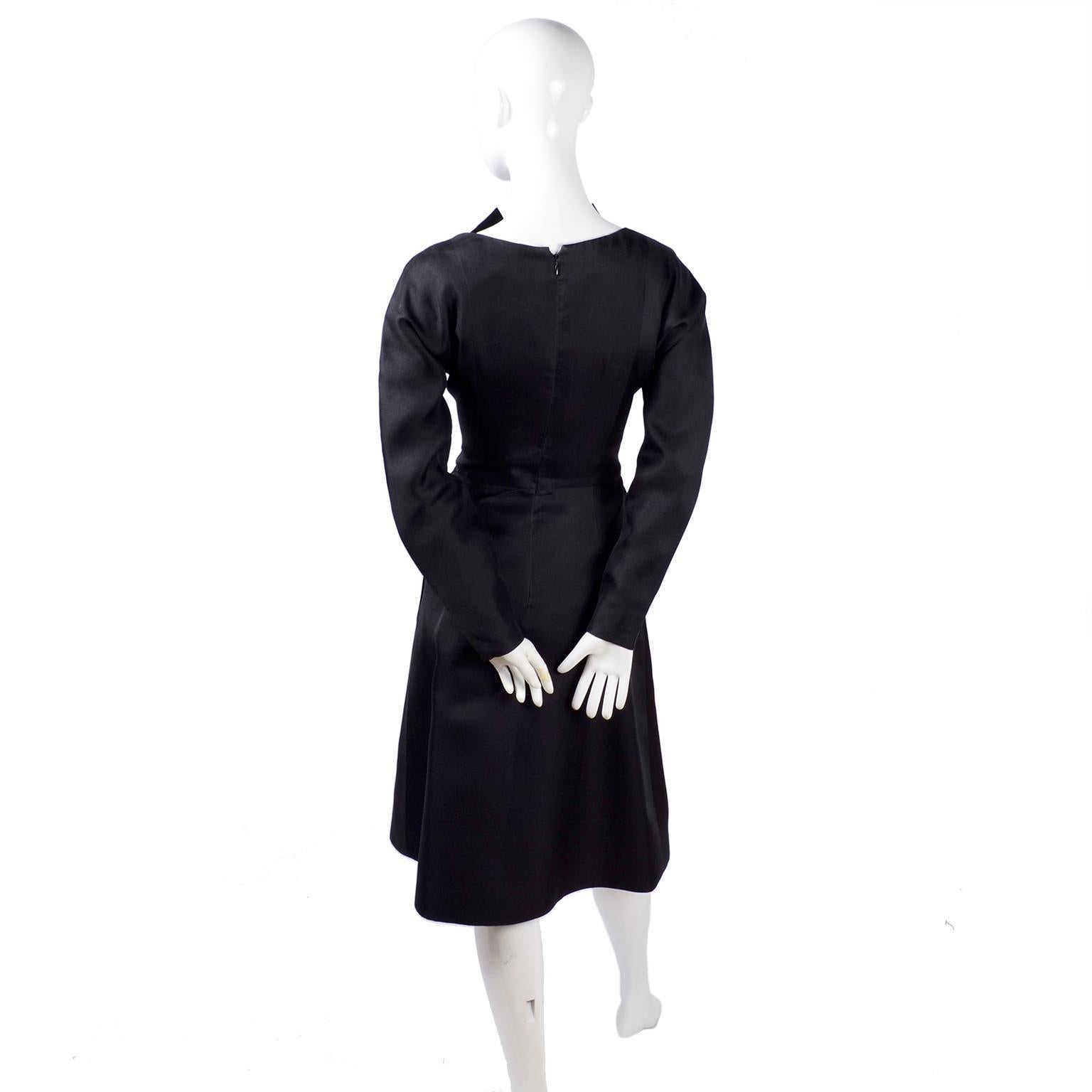 Vintage Black Geoffrey Beene Dress W/ Detailed Origami Folds & Styling 4