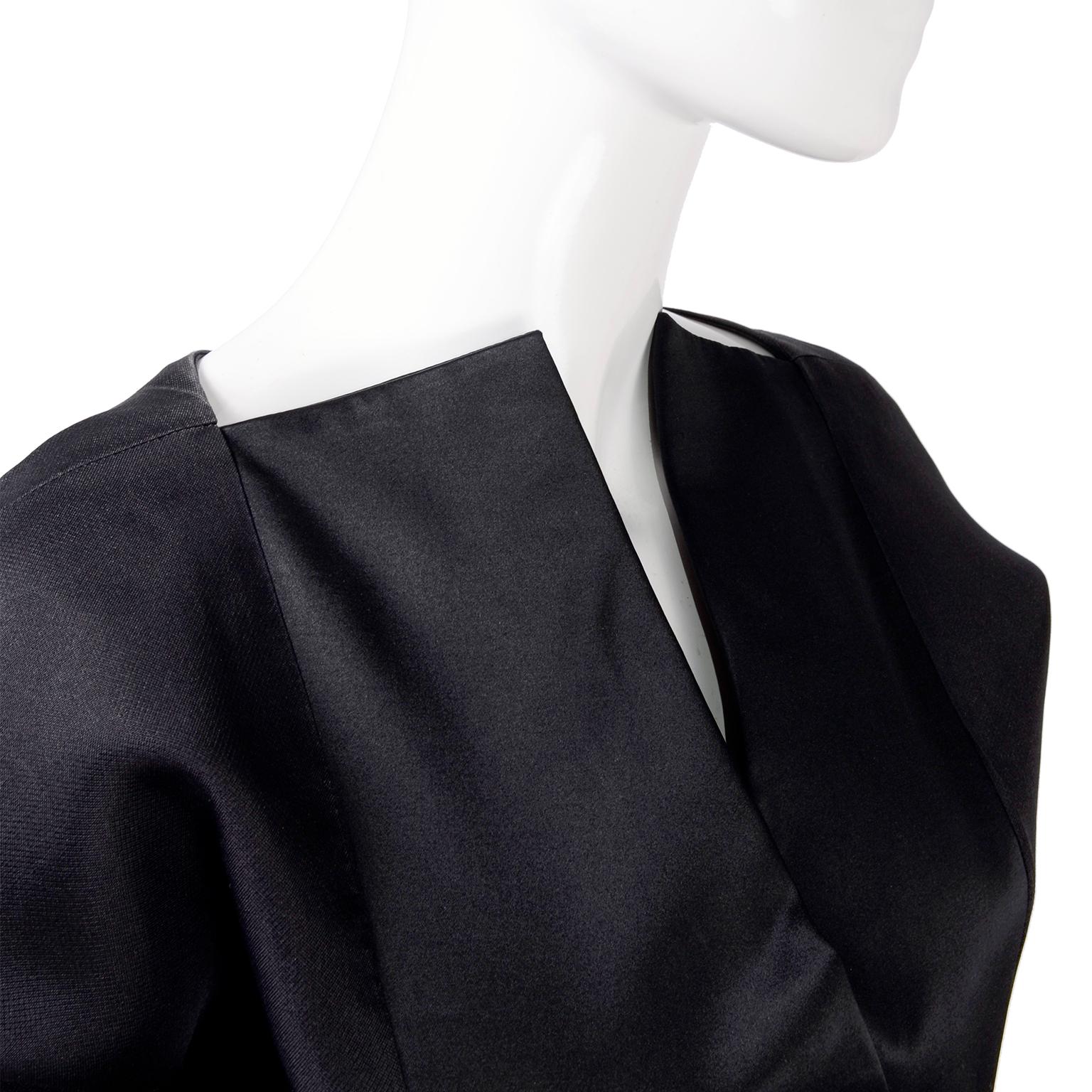 Vintage Black Geoffrey Beene Dress W/ Detailed Origami Folds & Styling 2