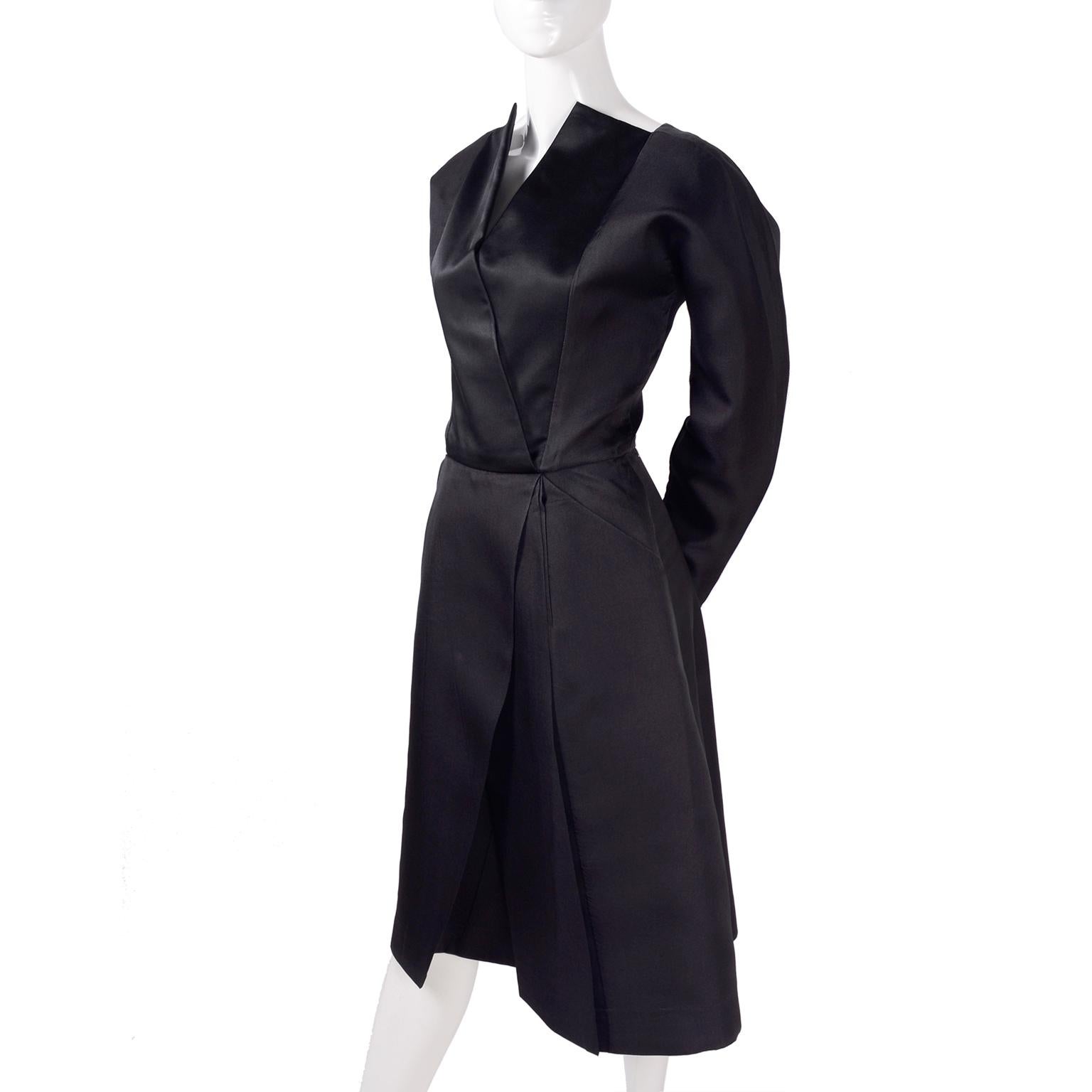 Vintage Black Geoffrey Beene Dress W/ Detailed Origami Folds & Styling 7