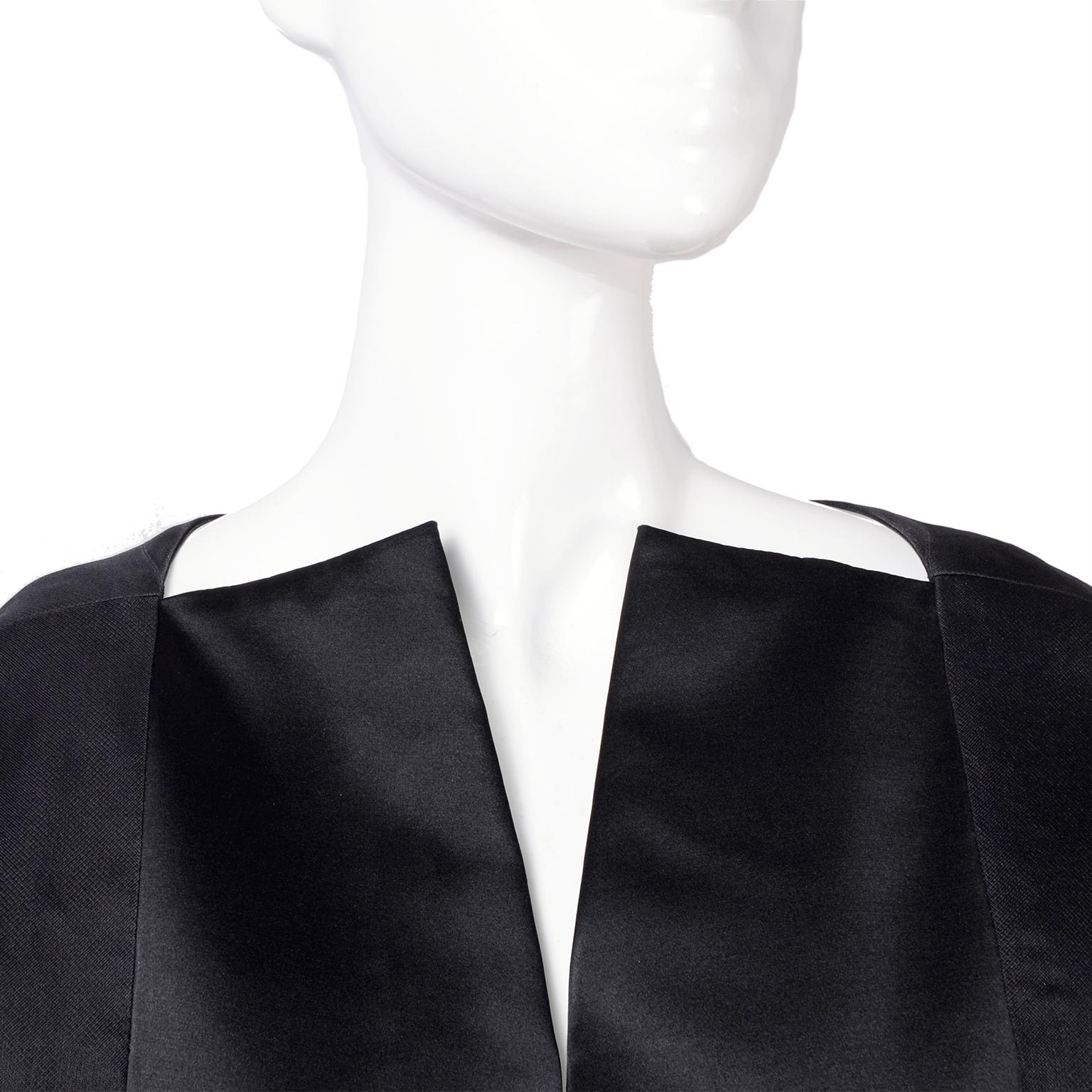 Women's Vintage Black Geoffrey Beene Dress W/ Detailed Origami Folds & Styling