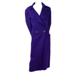 Salvatore Ferragamo Deep Purple Wool Vintage Coat