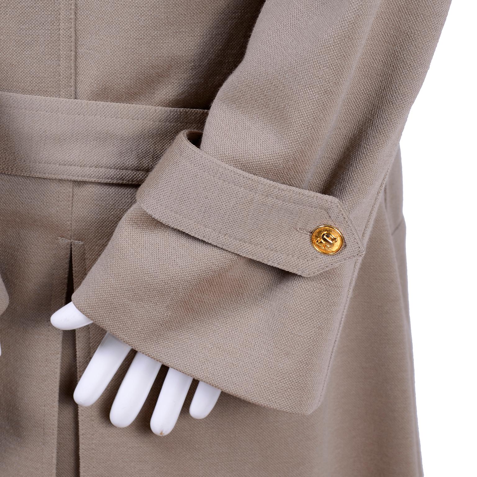 Sonia Rykiel Paris Vintage beige pantalon de laine, manteau et pantalon écharpe  en vente 2
