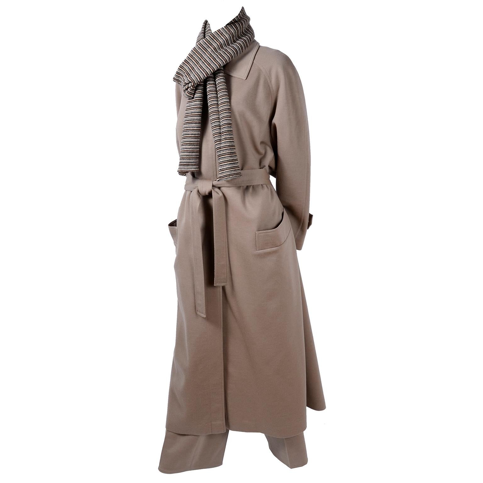 Sonia Rykiel Paris Vintage beige pantalon de laine, manteau et pantalon écharpe  Pour femmes en vente