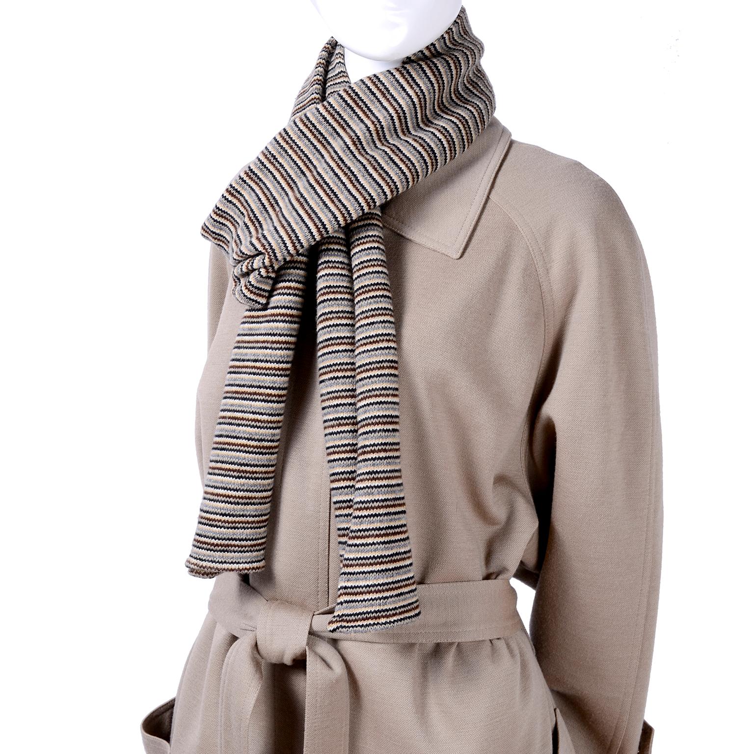 Beige Sonia Rykiel Paris Vintage beige pantalon de laine, manteau et pantalon écharpe  en vente